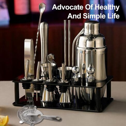 2Pcs Cocktail Strainer,4-Prong Stainless Steel Cocktail Strainer for Drinks,Bar Strainer for Bartending,Drink Strainer for Bartenders and Mixologists with High Density Spring (A-Silver2pcs) in Kuwait