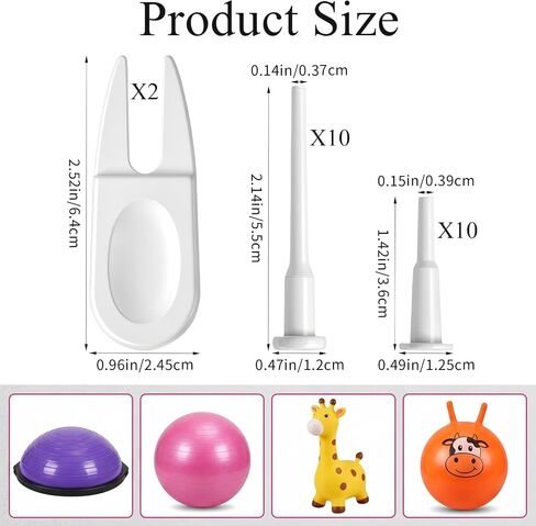 Yoga Ball Plugs, 20 Air Stopper Plugs with 2 Removal Tools Exercise Ball Plug Replacement Kit Fitness Exercise Ball Air Stopper Plug Pin for Pilates Balls Ball Inflatable Bed Pool Floats in Kuwait