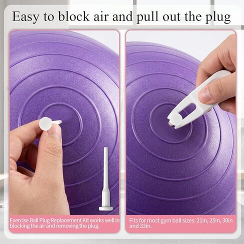 Yoga Ball Plugs, 20 Air Stopper Plugs with 2 Removal Tools Exercise Ball Plug Replacement Kit Fitness Exercise Ball Air Stopper Plug Pin for Pilates Balls Ball Inflatable Bed Pool Floats in Kuwait
