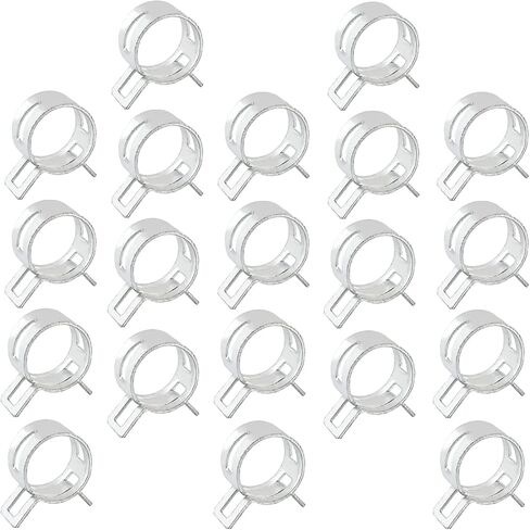 30pcs 0.67" ID Constant Tension Band Hose Clamps, 17mm Spring Band Type Action Hose Clamp Manganese Steel Fuel Line Clamp Low Pressure Air Clip Clamp for Fuel Hose Line Water Pipe Air Tube white in Kuwait