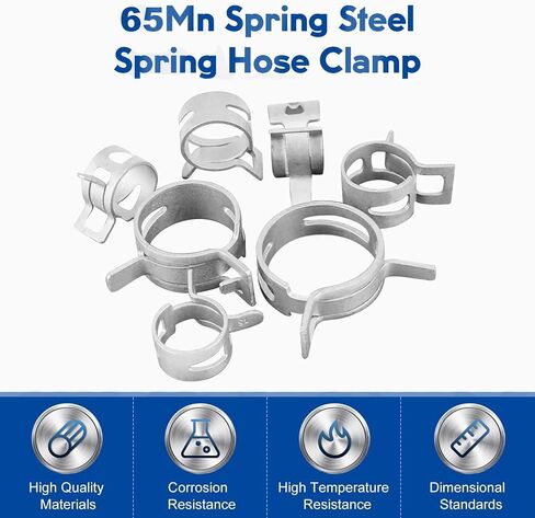 20pcs 0.91" ID Constant Tension Band Hose Clamps, 23mm Spring Band Type Action Hose Clamp Manganese Steel Fuel Line Clamp Low Pressure Air Clip Clamp for Fuel Hose Line Water Pipe Air Tube white in Kuwait