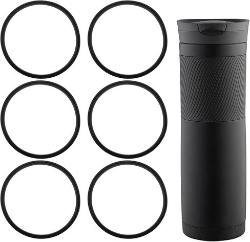 6 Pack Replacement Rubber Lid Seals for 16oz & 20oz Contigo Snapseal Byron Travel Mug for Lids Gasket Replacement Soft Part Compatible with Contigo Coffee Travel Tumbler (Black) in Kuwait