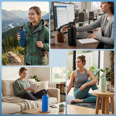 شفاطات قابلة لإعادة الاستخدام متوافقة مع زجاجة مياه سعة 32 أونصة من Hydroflask، شفاطات بديلة تناسب كوب السفر من Hydro Flask، 6 شفاطات مع فرشتين، خالية من البلاستيك BPA، قابلة للقص in Kuwait