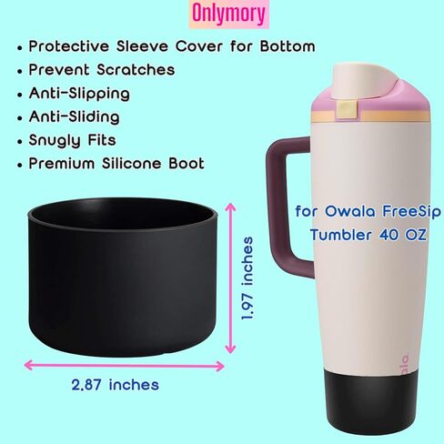 حذاء Onlymory [عبوة من قطعتين] من السيليكون لزجاجة Owala Sway FreeSip سعة 30 أونصة و40 أونصة - كم واقٍ غير قابل للانزلاق، غطاء قاعدة مقاوم للصدمات لكأس Owala Sip FreeSip سعة 40 أونصة وواقي سفلي in Kuwait