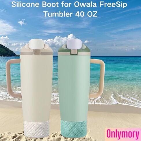 حذاء Onlymory [عبوة من قطعتين] من السيليكون لزجاجة Owala Sway FreeSip سعة 30 أونصة و40 أونصة - كم واقٍ غير قابل للانزلاق، غطاء قاعدة مقاوم للصدمات لكأس Owala Sip FreeSip سعة 40 أونصة وواقي سفلي in Kuwait