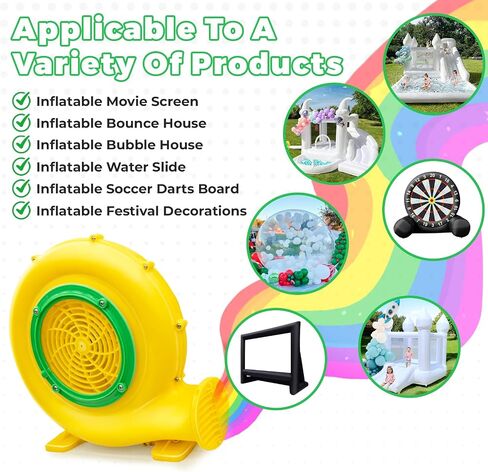 Bounce House Blower Air Blower for Bounce House Water Slide & Inflatable–IPX4 Waterproof, PP Shell, 110-120V with 4 StakesBullet-550W in Kuwait