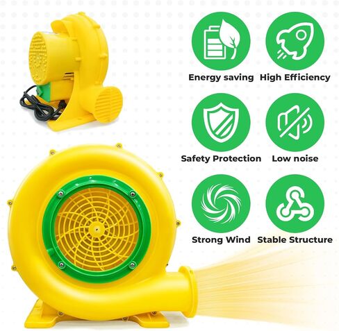 Bounce House Blower Air Blower for Bounce House Water Slide & Inflatable–IPX4 Waterproof, PP Shell, 110-120V with 4 StakesBullet-550W in Kuwait