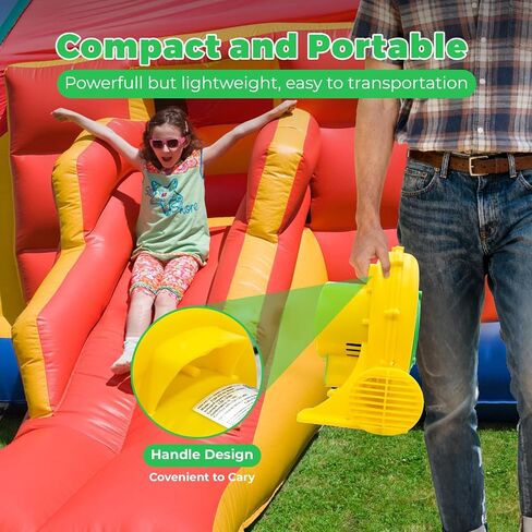 Bounce House Blower Air Blower for Bounce House Water Slide & Inflatable–IPX4 Waterproof, PP Shell, 110-120V with 4 StakesBullet-550W in Kuwait