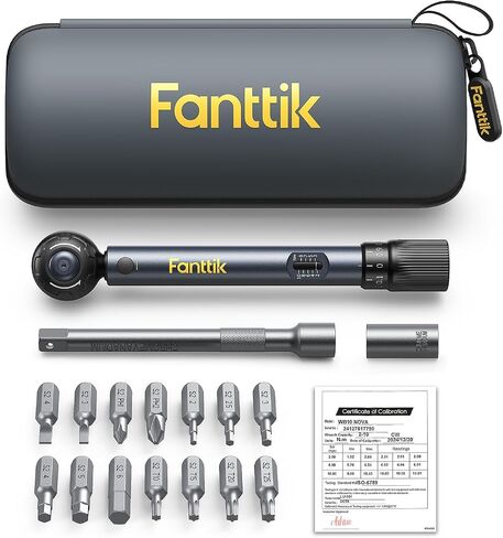 Fanttik WB10 Nova 1/4" Mini Click Torque Wrench Set for Bikes, 1.47-7.37 ft-lb(2-10 Nm), 14 Bits, Dual-Direction, 72-Tooth Precision Torque Wrench for Bicycle and MTB Maintenance in Kuwait