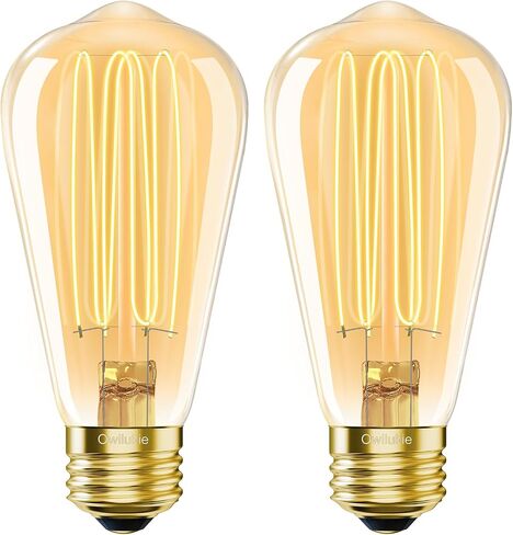 E26 LED Bulb 4W Equivalent 40 watt,Vintage Edison Bulbs,Warm White 2200K Amber E26 Edison Bulb dimmable, ST21/ST64 LED Light Bulb,AC120V,300lm,CR90+,Glass,Pack of 4 in Kuwait