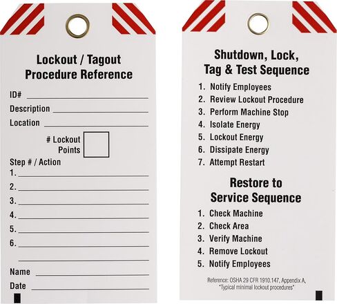 Brady Write-On Lockout Tagout Procedure Tags - 148863 (Pack of 10) in Kuwait