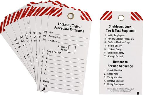Brady Write-On Lockout Tagout Procedure Tags - 148863 (Pack of 10) in Kuwait