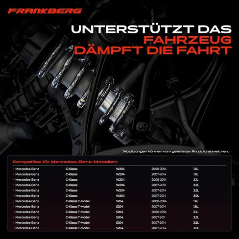 Frankberg 2x Coil Spring Front axle Compatible with W204 C180 C200 C220 C230 C250 C280 S204 C180 C200 C220 C230 C250 C280 2007-2017 in Kuwait