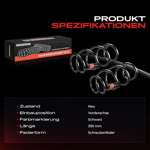 Frankberg 2x Coil Spring Front axle Compatible with W204 C180 C200 C220 C230 C250 C280 S204 C180 C200 C220 C230 C250 C280 2007-2017 in Kuwait