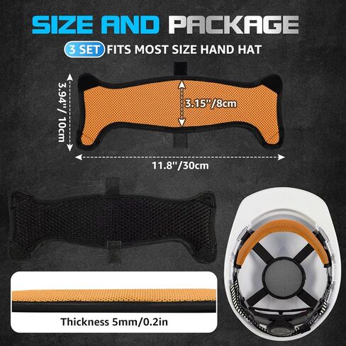 5 Pcs Hard Hat Sweatbands | 3-Layer Fabri Hard Hat Liner Accessories,Orange | Washable 3-Layer Fabri Hard Hats Accessories for Safety & Welding Helmets,Reusable,Cotton,Replacement,Cooling 3D Mesh Design in Kuwait