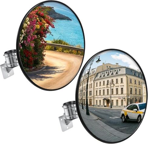 2 Pack 30in Convex Traffic Mirror, Safety Security Traffic Corner Mirrors, Adjustable Wide Angle View and Wall Mounting Corner Blind Spot, for Indoor Outdoor Garage School Classroom Warehouse in Saudi Arabia