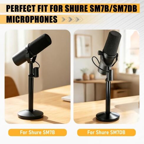 حامل ميكروفون سطح المكتب لجهاز Shure SM7B/SM7DB، ارتفاع قابل للتعديل مع 2 قضبان تمديد، معدني بالكامل للخدمة الشاقة، إعداد سهل وحامل ميكروفون محمول موفر للمساحة in Saudi Arabia