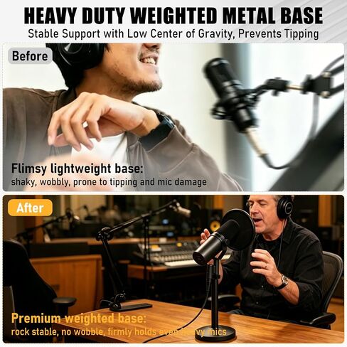 حامل ميكروفون سطح المكتب لجهاز Shure SM7B/SM7DB، ارتفاع قابل للتعديل مع 2 قضبان تمديد، معدني بالكامل للخدمة الشاقة، إعداد سهل وحامل ميكروفون محمول موفر للمساحة in Saudi Arabia
