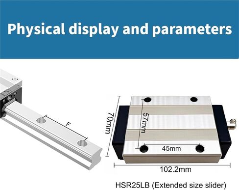 HSR25B HSR25LB Linear Block Linear Guide Slider Linear Bearing HSR HSR25 HSR25B HSR25LB(300mm(Only Rail)) in Kuwait