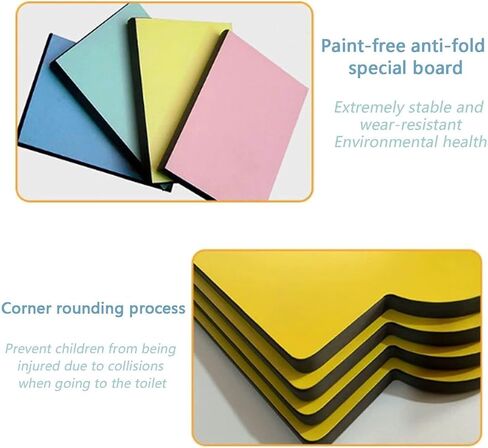 Colorful Partition Board Floor-Mounted Urinal Baffle Public Toilet Partition Toilet Privacy Partition Wood Divider Screen Toilet Partition with Accessories Used in S,Blue in Saudi Arabia