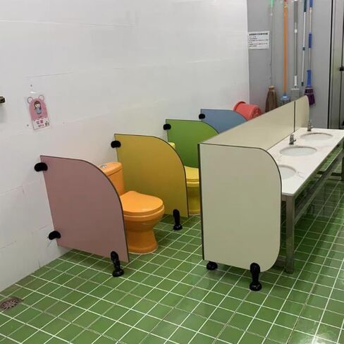 Colorful Partition Board Floor-Mounted Urinal Baffle Public Toilet Partition Toilet Privacy Partition Wood Divider Screen Toilet Partition with Accessories Used in S,Blue in Saudi Arabia