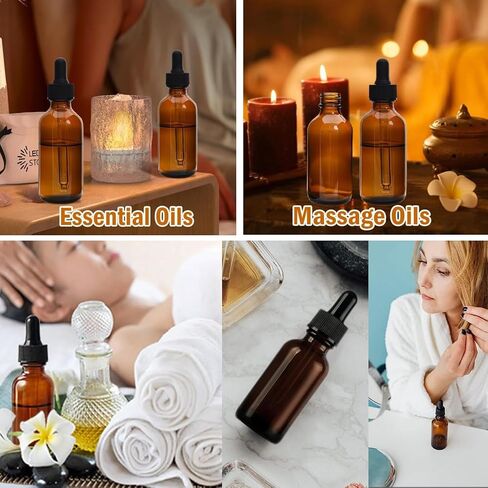 AKOAK Amber Glass Dropper Bottle, 10ml Leak Proof Travel Eye Dropper Bottle, Refillable Glass Eye Dropper Bottles for Essential Oil, Liquids, Perfume, Pack of 5 in Kuwait