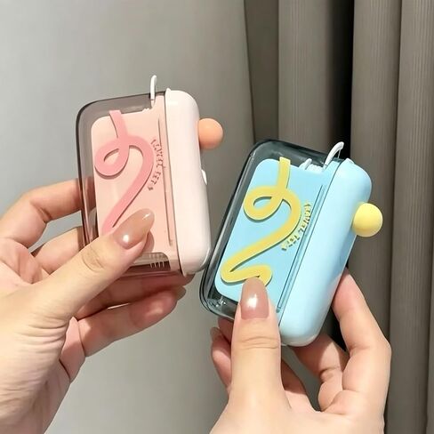 2 Pack Automatic Pop-Up Portable Floss Dispenser, Travel Sized Storage Case Pop Up Dispenser for Floss Picks, Floss Pick Dispenser One Touch, On-The-Go Oral Care (Green, Pink) in Kuwait