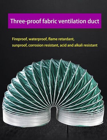 Heavy-Duty Flexible Air Duct Hose - Heat & Flame Resistant for Kitchen Hood, Dryer Vent, Bathroom Exhaust, Ventilation System, Durable & Lightweight, Ideal for Home & Commercial Use in Kuwait