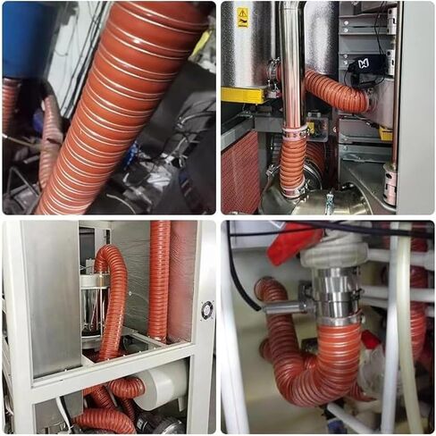 Automotive Silicone Flexible Brake Cooling Ducting Hose - 1-12 Inch Intake Pipe with Stainless Steel Clamps(L1mxID225mm) in Kuwait