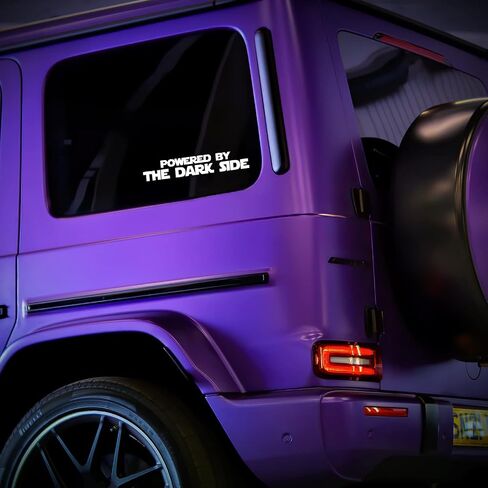 Powered by The Dark Side Decal Vinyl Sticker Auto Car Truck Wall Laptop | White | 8" x 1.5" in Kuwait