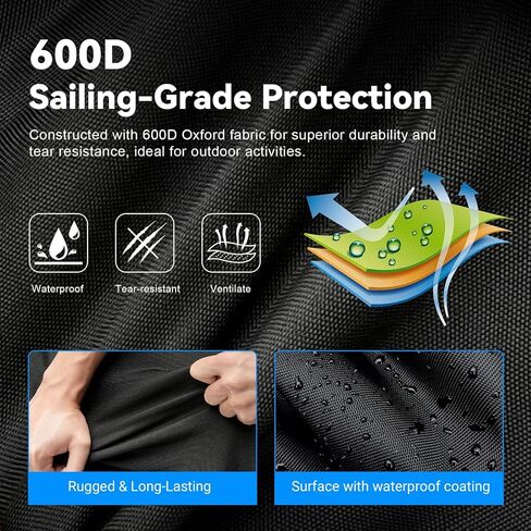 MAIKER OFF ROAD Waterproof Cornhole Carrying Case for 4'x2' Regulation Size Boards, Heavy-Duty 600D Oxford Fabric Bag with Reflective Straps, Padded Interior and Sandbag Storage Pockets, Black in Kuwait