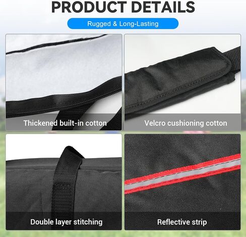 MAIKER OFF ROAD Waterproof Cornhole Carrying Case for 4'x2' Regulation Size Boards, Heavy-Duty 600D Oxford Fabric Bag with Reflective Straps, Padded Interior and Sandbag Storage Pockets, Black in Kuwait