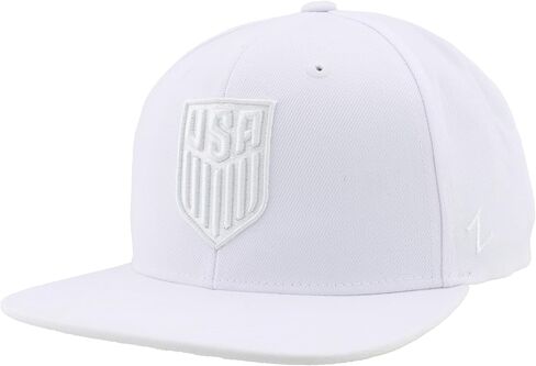 قبعة USMNT Snapback مرخصة رسميًا من الولايات المتحدة الأمريكية، قبعة مسطحة بيل إيكو باللون الأبيض in Kuwait