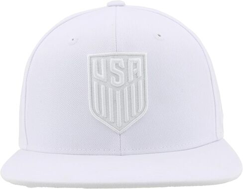 قبعة USMNT Snapback مرخصة رسميًا من الولايات المتحدة الأمريكية، قبعة مسطحة بيل إيكو باللون الأبيض in Kuwait