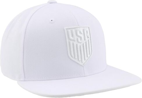 قبعة USMNT Snapback مرخصة رسميًا من الولايات المتحدة الأمريكية، قبعة مسطحة بيل إيكو باللون الأبيض in Kuwait