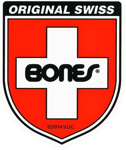 Bones Bearings Skateboard Swiss Shield Ramp Sticker (Extra Large 15.75") in Kuwait