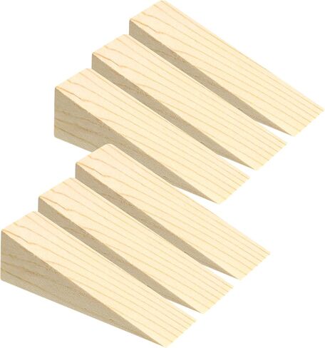6 PCS Wood Wedge Door Wedge Stopper Wooden Shims Non Slip Triangle Firefighter Wedges Security Door Stopper Fit for Bottom of Doors on Tile, Concrete, Carpet, Wooden Floor, Solid Block in Kuwait