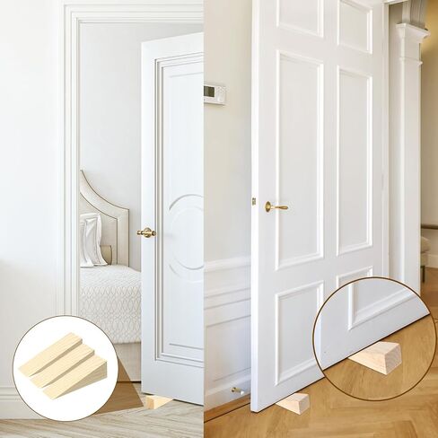 6 PCS Wood Wedge Door Wedge Stopper Wooden Shims Non Slip Triangle Firefighter Wedges Security Door Stopper Fit for Bottom of Doors on Tile, Concrete, Carpet, Wooden Floor, Solid Block in Kuwait