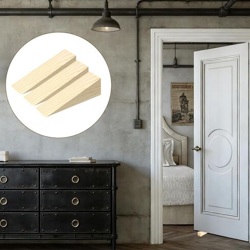 6 PCS Wood Wedge Door Wedge Stopper Wooden Shims Non Slip Triangle Firefighter Wedges Security Door Stopper Fit for Bottom of Doors on Tile, Concrete, Carpet, Wooden Floor, Solid Block in Kuwait