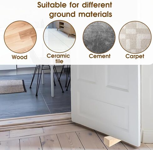 6 PCS Wood Wedge Door Wedge Stopper Wooden Shims Non Slip Triangle Firefighter Wedges Security Door Stopper Fit for Bottom of Doors on Tile, Concrete, Carpet, Wooden Floor, Solid Block in Kuwait