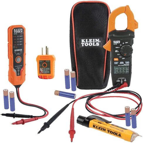 Klein Tools Apprentice Electrician Tool Kit Bundle with Voltage Testers | 11-Piece Tool Set + Electrical Test Kit + Accessories in Kuwait