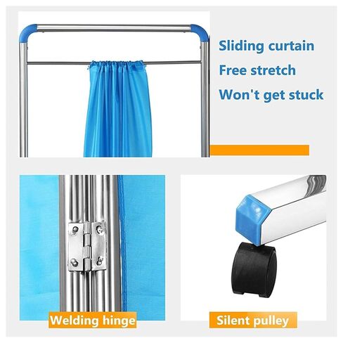 3-Panel Mobile Medical Privacy Screen Room Divider, 6-Foot-Tall Temporary Enclosure for Clinics, Patients, and Examination Rooms, Saving Space in Kuwait
