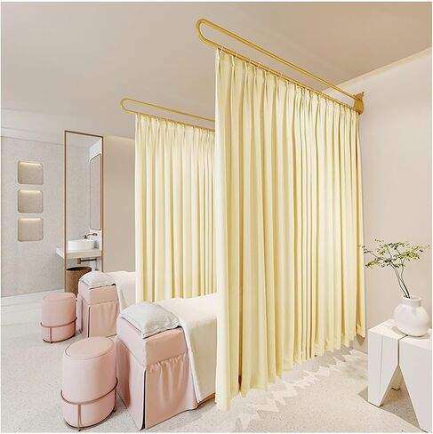 1 Piece U-Shape Privacy Curtains,Privacy Partition Curtains,for Hospital SPA,Wall Mount Beauty Salon Fitting Room Changing Rooms(Color1,230cm) in Kuwait