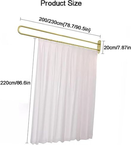 1 Piece U-Shape Privacy Curtains,Privacy Partition Curtains,for Hospital SPA,Wall Mount Beauty Salon Fitting Room Changing Rooms(Color1,230cm) in Kuwait