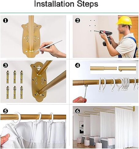 1 Piece U-Shape Privacy Curtains,Privacy Partition Curtains,for Hospital SPA,Wall Mount Beauty Salon Fitting Room Changing Rooms(Color1,230cm) in Kuwait