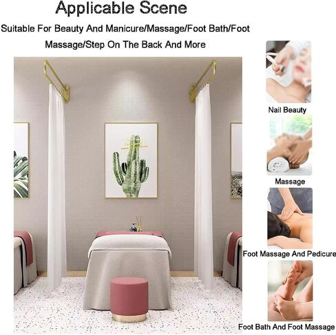 1 Piece U-Shape Privacy Curtains,Privacy Partition Curtains,for Hospital SPA,Wall Mount Beauty Salon Fitting Room Changing Rooms(Color1,230cm) in Kuwait