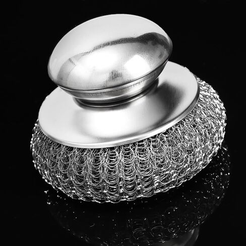 Stainless Steel Pot Brush with Grip Handle Wire Ball Cleaning Tools Home Kitchen Dish Washing Accessories in Kuwait