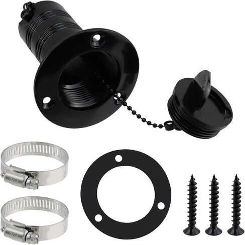 Bitray 1-1/2" 316 Stainless Boat Fuel Deck Filler Keyless Cap - Black | 38mm Marine-Grade, Spring-Lock Tab Anti-Rattle, Leak-Proof O-Ring Seal, For Boat Yacht Rv Camper, Mounting Hardware in Kuwait