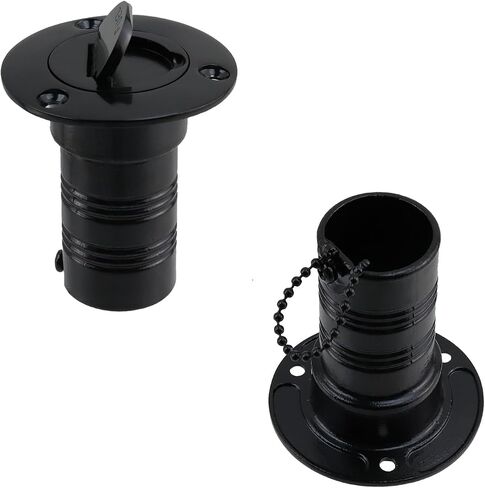 Bitray 1-1/2" 316 Stainless Boat Fuel Deck Filler Keyless Cap - Black | 38mm Marine-Grade, Spring-Lock Tab Anti-Rattle, Leak-Proof O-Ring Seal, For Boat Yacht Rv Camper, Mounting Hardware in Kuwait