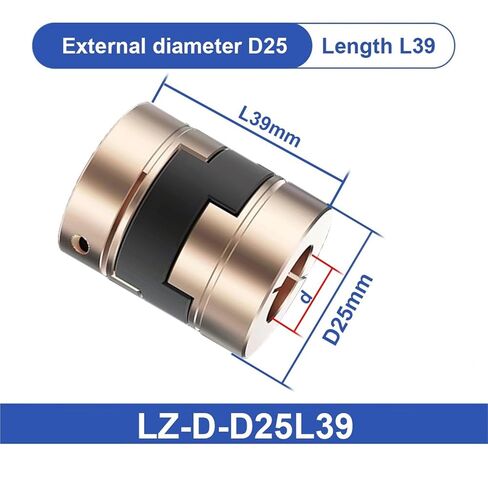 LZ D25L39 D25L28 Oldham اقتران مرنة سبائك الألومنيوم مقرنة/ وصلة ربط للعمود 6 مللي متر إلى 12 مللي متر 1 قطعة (LZ-D-D25L28 6.35 مللي متر) in Kuwait